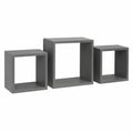 - set da 3 Mensole a cubo, in MDF, 11,8 ¡Á 30 ¡Á 30 cm, pannello MDF, Grigio