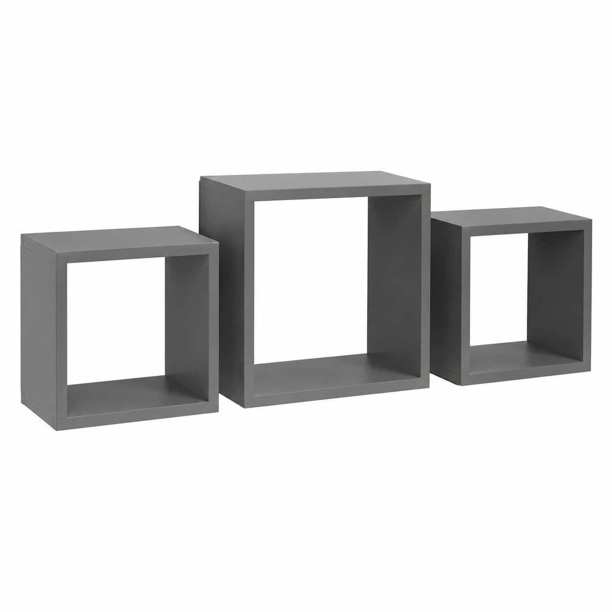 - set da 3 Mensole a cubo, in MDF, 11,8 ¡Á 30 ¡Á 30 cm, pannello MDF, Grigio