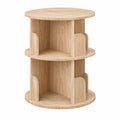 Libreria girevole in legno massello a 360 gradi, scaffale da pavimento, per bambini e adulti, organizzatore multifunzionale per libreria (2 ripiani)
