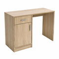 Scrivania con cassetto e armadio in rovere 100 ¡Á 40 ¡Á 73 cm, moderna postazione di lavoro per ufficio, in legno MDF, robusta e durevole, per casa
