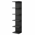 Libreria a Muro, 7 Ripiani, Nero, Scaffale a Parete, Libreria a Parete