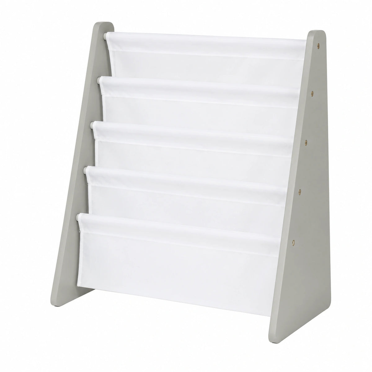 Libreria Bambini Moderna: Scaffale 4 Ripiani per Libri, Grigio, Bianco Elegante, Ideale per Camerette Stile e Letture Creative