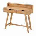 Scrivania in legno di mango massiccio grezzo, 100 ¡Á 45 ¡Á 90 cm, con due cassetti, scrivania da ufficio e scrivania per computer, per casa