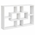 Libreria da Parete Sospesa 8 Vani 85 ¡Á 14.5 ¡Á 47.5cm Bianco, in 3 Diverse Dimensioni, Mensola da Muro, Antiribaltamento, Pannelli di Truciolare