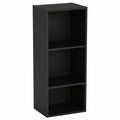 Libreria a cubi a 3 Ripiani, in Legno, per esporre e conservare, per Ufficio e Soggiorno, Nero