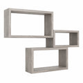 Libreria Sospesa e Parete, Rovere Grigio Nuovo, 45 ¡Á 27, 40 ¡Á 22 e 35 ¡Á 17 cm p15.5, Kit Tasselli Incluso - in Italy