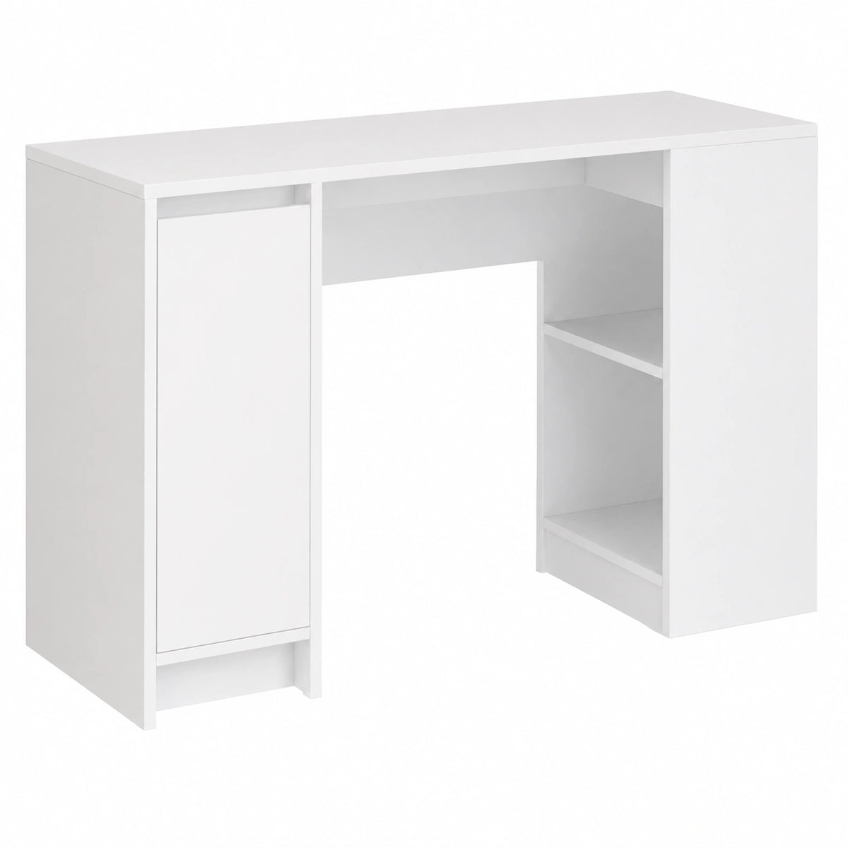 Scrivania bianca in legno, 120 ¡Á 42 ¡Á 76 cm, scrivania per computer, studio, ufficio
