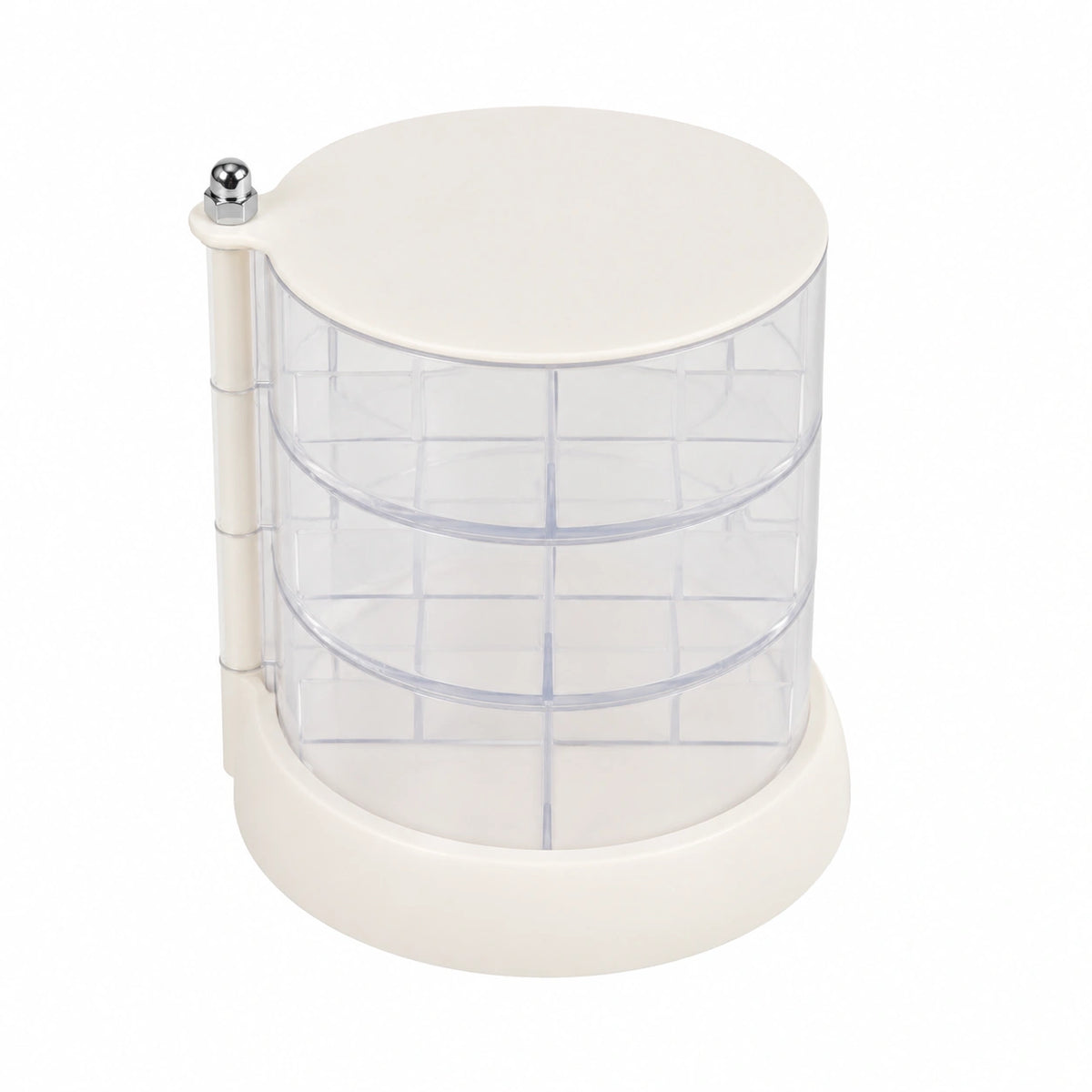 Scatola Porta Gioielli Girevole a 4 Livelli in Plastica, Orecchini e Altri Accessori, Organizzazione e Esposizione, Adatta a Libreria e Bagno