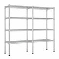 Scaffale metallico a 5 ripiani per lo stoccaggio, Unit¨¤ di scaffalatura in filo regolabile, Ripiani robusti con piedini livellanti, Scaffale