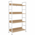 Libreria Scaffale a 5 Livelli, Libreria Verticale, Struttura in Metallo per Soggiorno, Camera da Letto, Studio