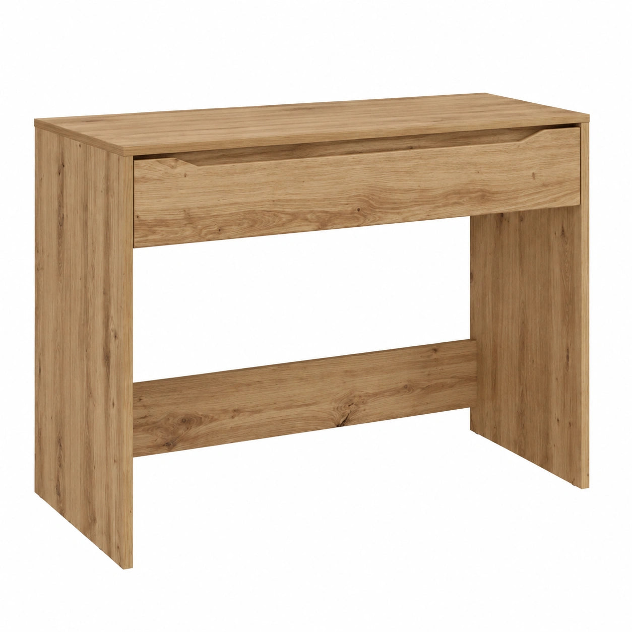 Scrivania Artisan in legno di quercia 100 ¡Á 50 ¡Á 78 cm con cassetto, tavolo da ufficio e casa ufficio, ideale per studio, postazione di lavoro per PC