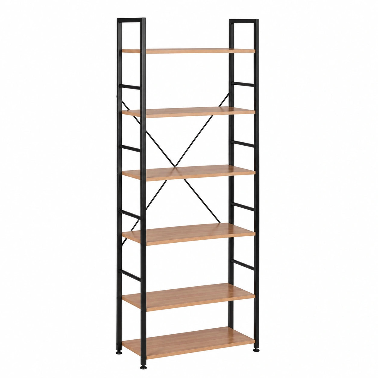 Libreria Scaffale, Scaffalatura, in Metallo Legno 6 Ripiani Fioriera Porta Piante