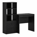 Credenza con 2 cassetti, effetto rovere nero, 115,5 ¡Á 50 ¡Á 127 cm, moderna postazione di lavoro e spazio di archiviazione, robusta e durevole per casa