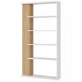 Libreria Alida cm 90 ¡Á 25 ¡Á 180 h Parete Attrezzata Scaffale, Melammina, Bianco, 4 Ripiani