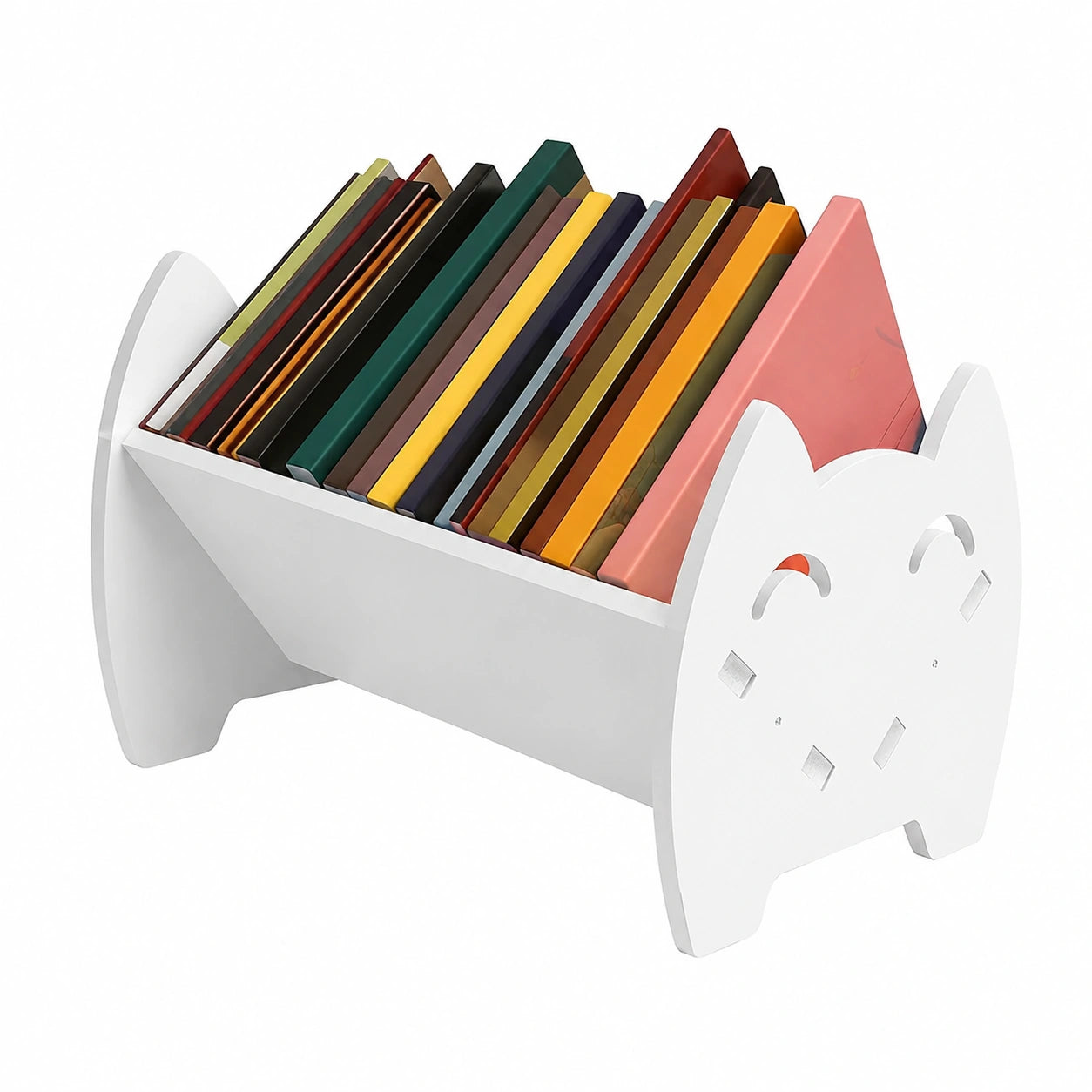 Libreria in Legno per Bambini, Bianco Libreria Piccola, Semplice organizzatore per libri, Adatto per Riviste, CD e Libri