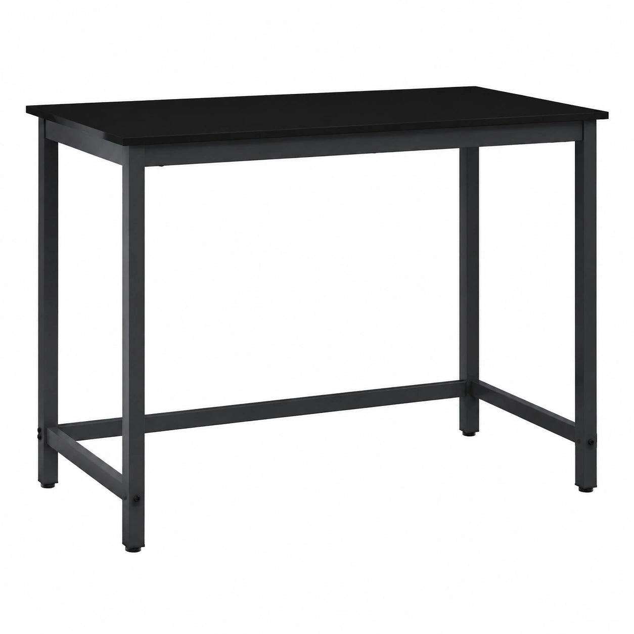 Tavolo nero effetto rovere, 80 ¡Á 50 ¡Á 76,5 cm, regolabile in altezza, in legno e acciaio, stabile
