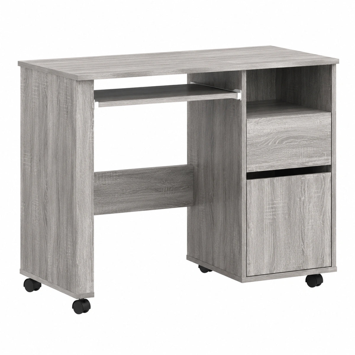 Tavolo con ruote, in legno Sonoma grigio, 91 ¡Á 50 ¡Á 77 cm, scrivania per ufficio, computer